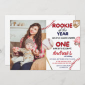 Rookie van het jaar honkbal thema 1e verjaardag kaart (Voorkant / Achterkant)