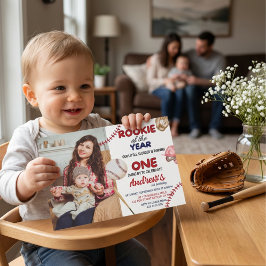 Rookie van het jaar honkbal thema 1e verjaardag kaart