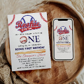 Rookie van het Jaar honkbal-thema 1e verjaardag Kaart