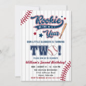 Rookie van het Jaar Honkbal Tweede 2e Verjaardag Kaart (Voorkant)