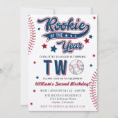 Rookie van het Jaar Honkbal Tweede Verjaardagsfees Kaart (Voorkant)