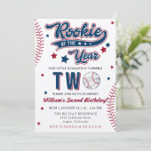 Rookie van het Jaar Honkbal Tweede Verjaardagsfees Kaart (Staand voorkant)