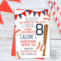 Rookie van het jaar Honkbal Verjaardag uitnodiging