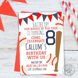 Rookie van het jaar Honkbal Verjaardag uitnodiging