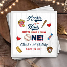 Rookie van het Jaar Honkbal Verjaardags Servetten