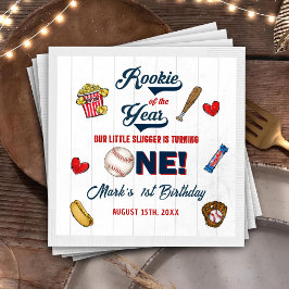 Rookie van het Jaar Honkbal Verjaardags Servetten