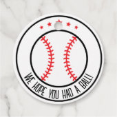 Rookie van het Jaar Honkbal Verjaardagsfeest Bedankjes Labels (Achterkant)