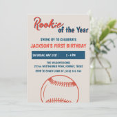 Rookie van het Jaar Honkbal Verjaardagsfeest Save The Date (Staand voorkant)