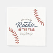 Rookie van het Jaar Honkbal Verjaardagsfeest Servet (Voorkant)