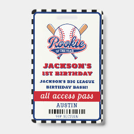 Rookie van het jaar honkbal verjaardagsfeestje badge