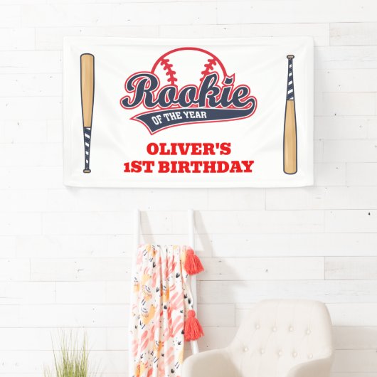 Rookie van het Jaar Kind 1e Verjaardag Spandoek (Insitu)