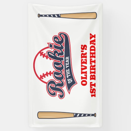 Rookie van het Jaar Kind 1e Verjaardag Spandoek (Verticaal)