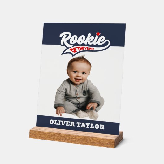 Rookie van het Jaar Kind Foto Acryl Bord (Hoek)