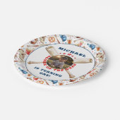 Rookie van het Jaar Waterverf Baseball Verjaardag Papieren Bordje (Gekanteld)