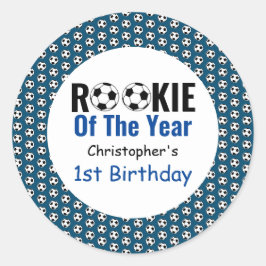 Rookie Voetbal 1e Verjaardag Ronde Sticker