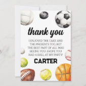 Rookie Year Sports Boy Birthday Bedankkaart (Voorkant)