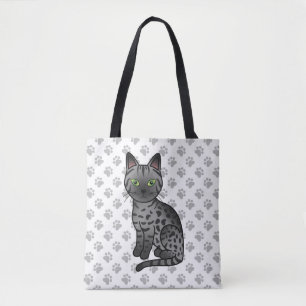 Rookkleurige Egyptische Mau Schattige Tekenfilmkat Tote Bag