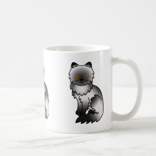 Rookkleurige Perzische Kat Cute Cartoon Illustrati Koffiemok