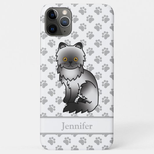 Rookkleurige Perzische Mopshond Tekening & Naam Case-Mate iPhone Case (Achterkant)