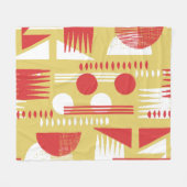 Rookloos geometrisch: geel-rood . fleece deken (Voorkant (Horizontaal))