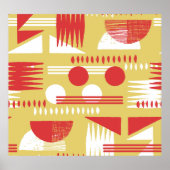 Rookloos geometrisch: geel-rood . poster (Voorkant)