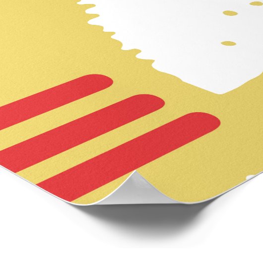 Rookloos geometrisch: geel-rood . poster (Hoek)