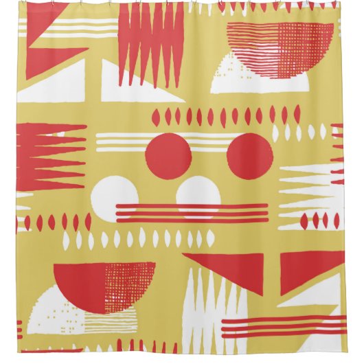 , rookloze abstracte, moderne geometrische stijl douchegordijn (Voorkant)