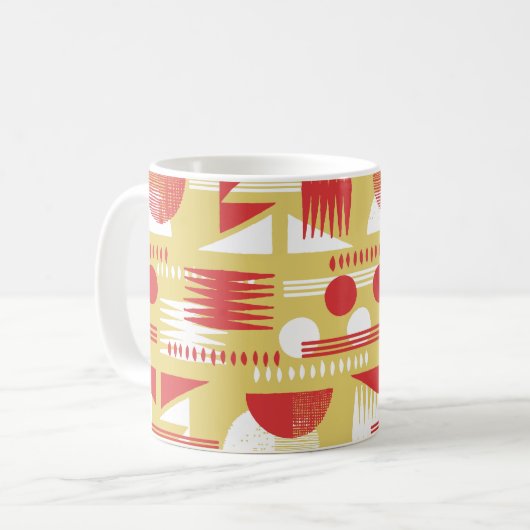 , rookloze abstracte, moderne geometrische stijl koffiemok (Voorkant links)