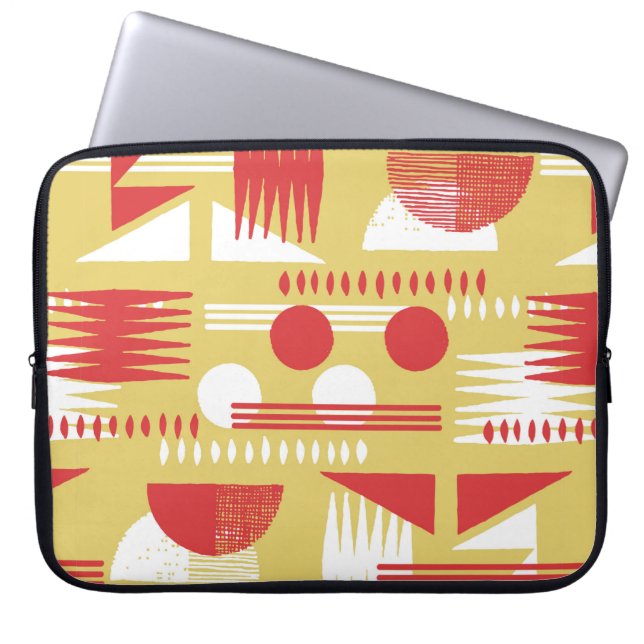 , rookloze abstracte, moderne geometrische stijl laptop sleeve (Voorkant)