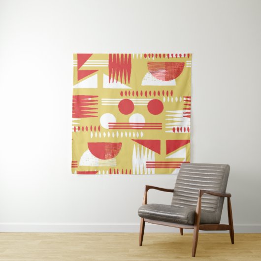 , rookloze abstracte, moderne geometrische stijl wandkleed (In situ)