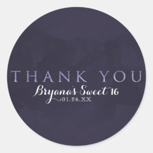 Rookpluim Grijs Chic Glam Moderne DANK JE WEL Favo Ronde Sticker