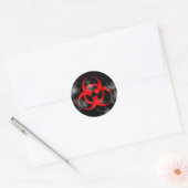 Rookrood biogevaarsymbool ronde sticker (Envelop)