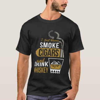 Rooksigaren Drink Whiskey Sigaar Liefhebber Sigaar T-shirt
