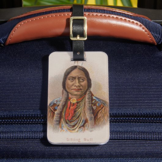 Rooksignalen: Lakota Indian Chief Sitting Bull Bagagelabel (Voorkant Insitu 2)