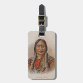 Rooksignalen: Lakota Indian Chief Sitting Bull Bagagelabel (Voorkant verticaal)