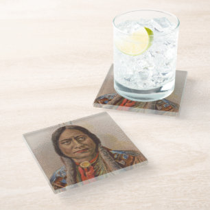 Rooksignalen: Lakota Indian Chief Sitting Bull Glazen Onderzetter