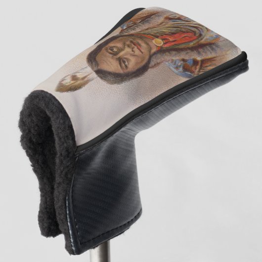Rooksignalen: Lakota Indian Chief Sitting Bull Golfheadcover (3/4 voorkant)