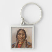 Rooksignalen: Lakota Indian Chief Sitting Bull Sleutelhanger (Voorkant)