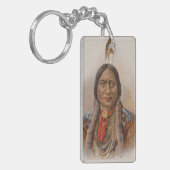 Rooksignalen: Lakota Indian Chief Sitting Bull Sleutelhanger (Voorkant Links)
