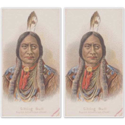 Rooksignalen: Lakota Indian Chief Sitting Bull Sticker (Voorkant)