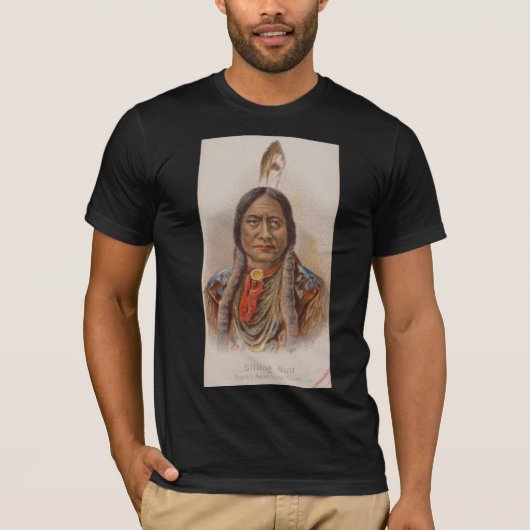 Rooksignalen: Lakota Indian Chief Sitting Bull T-shirt (Voorkant)