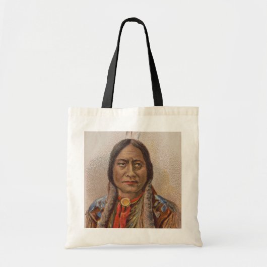 Rooksignalen: Lakota Indian Chief Sitting Bull Tote Bag (Voorkant)
