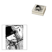 ROOKSKELET, BEGRAAFPLAATS RUBBER STEMPEL (Gestempeld)