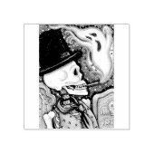 ROOKSKELET, BEGRAAFPLAATS RUBBER STEMPEL (Afrduk)