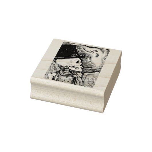 ROOKSKELET, BEGRAAFPLAATS RUBBER STEMPEL (Stempel)