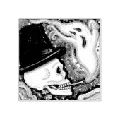 ROOKSKELET, BEGRAAFPLAATS RUBBER STEMPEL (Afrduk)