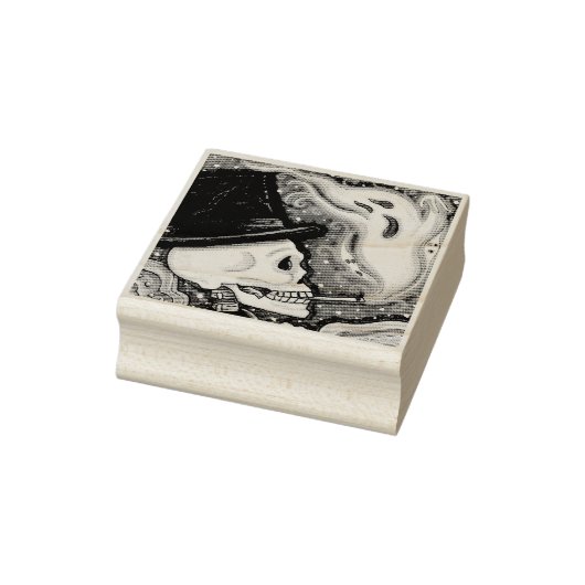 ROOKSKELET, BEGRAAFPLAATS RUBBER STEMPEL (Stempel)