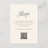 Rookspruce Klassieke Script Bruiloft QR Code RSVP Informatiekaartje (Voorkant)
