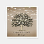 Rookt in Love Rustic Tree String Lights Wedding Servet (Voorkant)