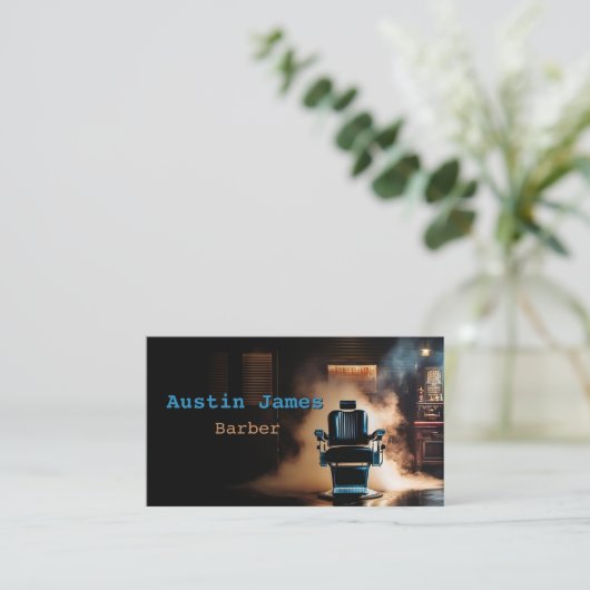 Rookthema in industriële stijl Barber Visitekaartj Visitekaartje (Staand voorkant)